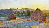Grainstacks At The End Of Summer Evening Effect by Claude Monet
